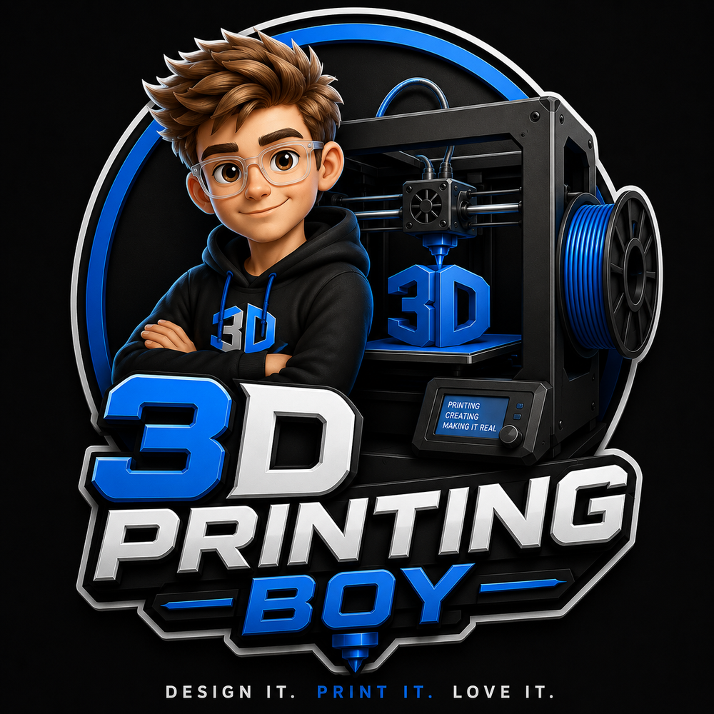 3D Printing Boy — mascot with 3D printer